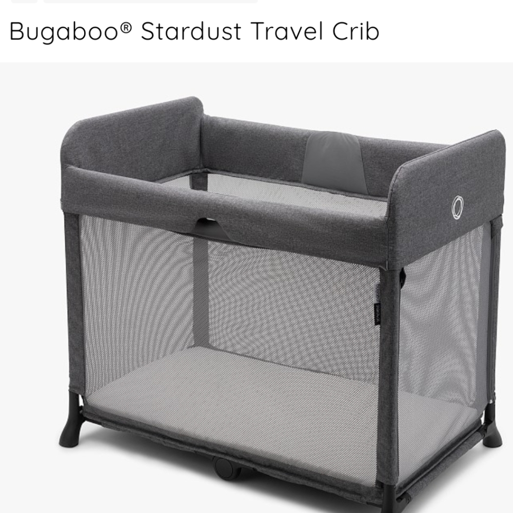 Bugaboo Stardust Travel Crib in Grey Melange NWT